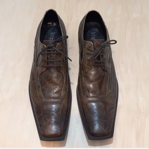 NWOB Brown Leather Detailed Stitching Shoes